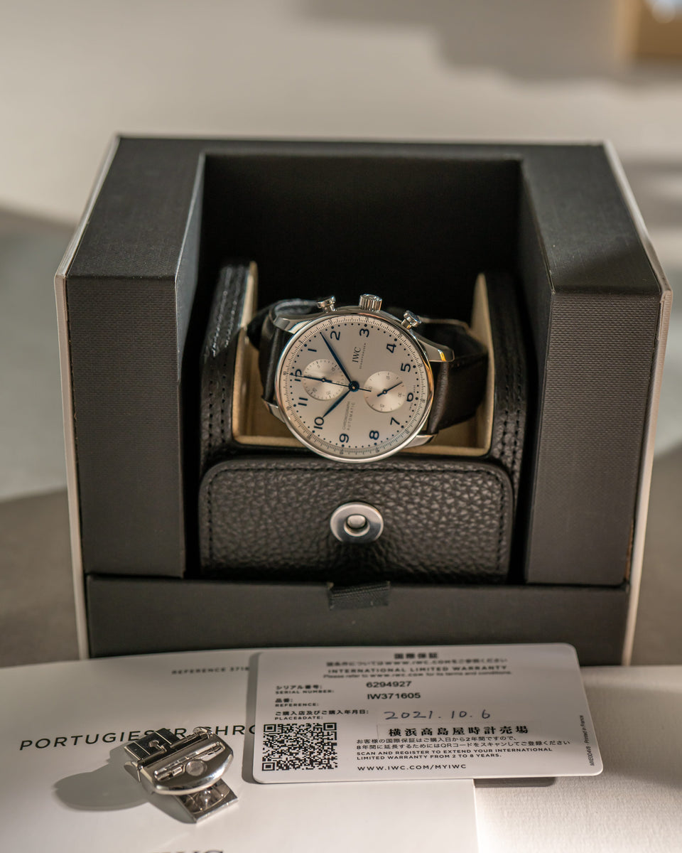PATEKPHILIPPE /IWC/AP 新品 携帯用トラベルBOX Portugieser Chronograph IW371605 – Silver Dial – Box & Card (2021