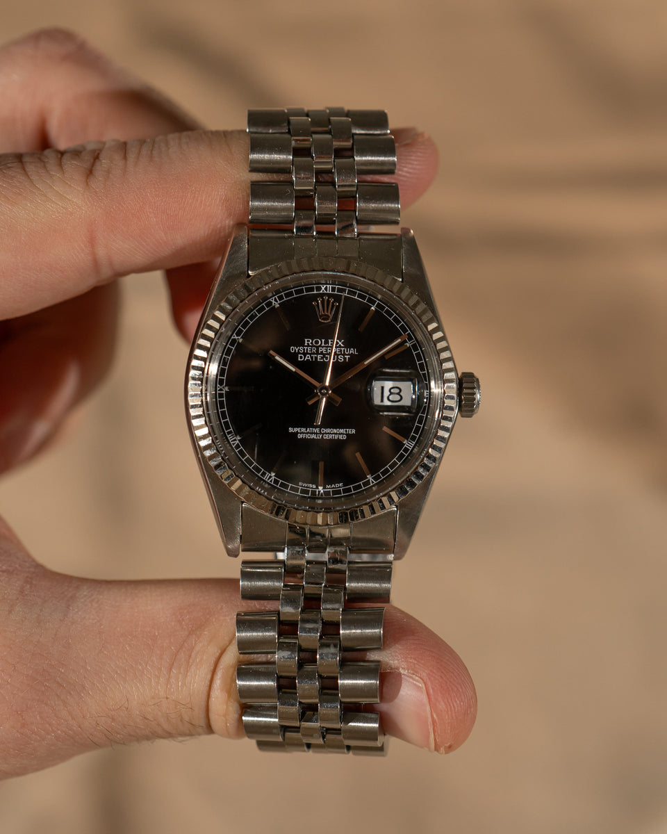 ROLEX 1601 16014 DATEJUST ベゼル K14WG rolex-datejust-16014-black-
