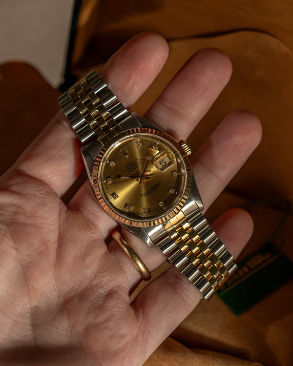 Rolex Datejust 16233 Champagne diamond dial