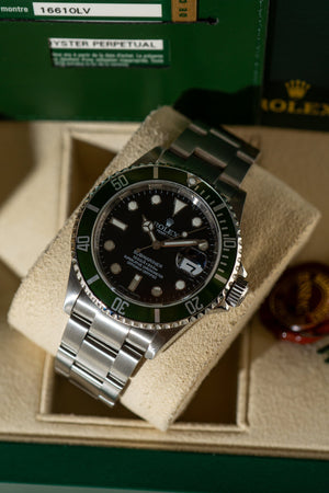 Rolex Submariner 16610LV Kermit - Box & papers 2010