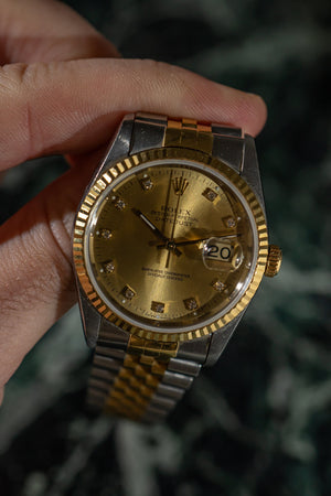 Rolex Datejust 16233 - Champagne diamond dial