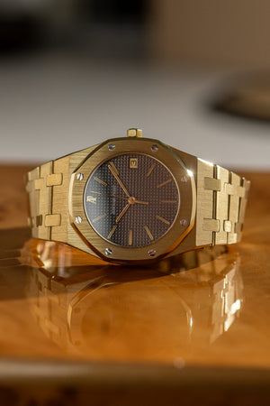 Audemars Piguet Watch Royal Oak 56023BA - 36mm Yellow Gold - Grey Petite Tapisserie - Watch Only
