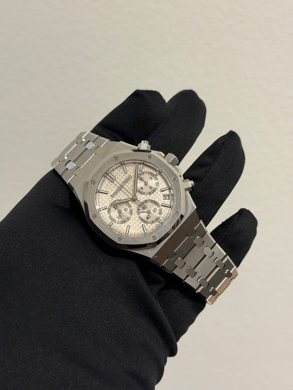 Audemars Piguet Watch Royal Oak Chronograph 26240ST - Silver Dial 50th Anniversary - Full Set - 2022