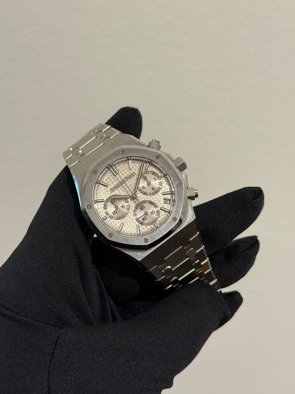 Audemars Piguet Watch Royal Oak Chronograph 26240ST - Silver Dial 50th Anniversary - Full Set - 2022