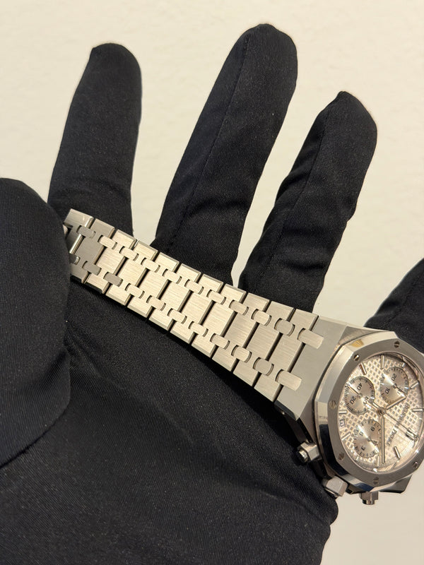 Audemars Piguet Watch Royal Oak Chronograph 26240ST - Silver Dial 50th Anniversary - Full Set - 2022