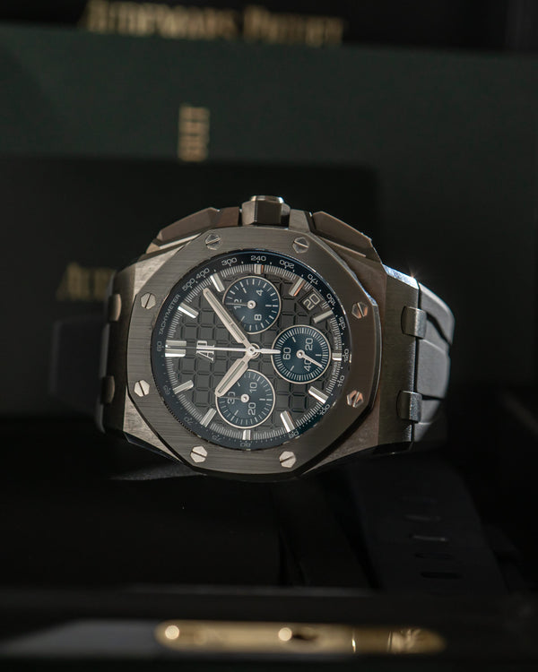 Audemars Piguet Watch Royal Oak Offshore Chronograph 26420IO - Titanium - Grey Dial - Full Set - 2022