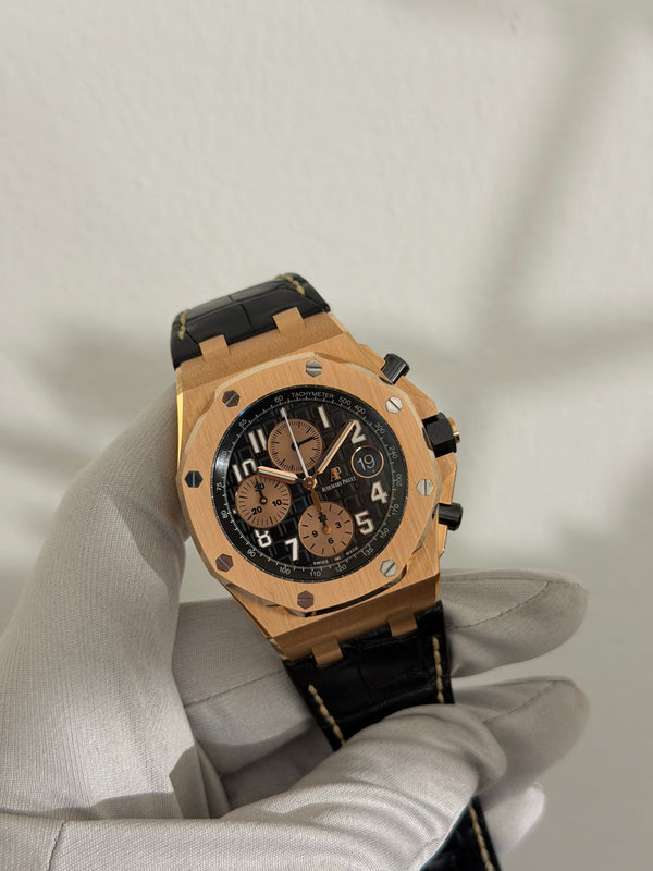 Audemars Piguet Watch Royal Oak Offshore Chronograph 26470OR - Black Dial - Full Set - 2021
