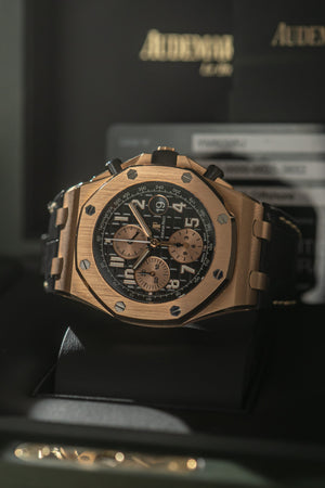 Audemars Piguet Watch Royal Oak Offshore Chronograph 26470OR - Black Dial - Full Set - 2021