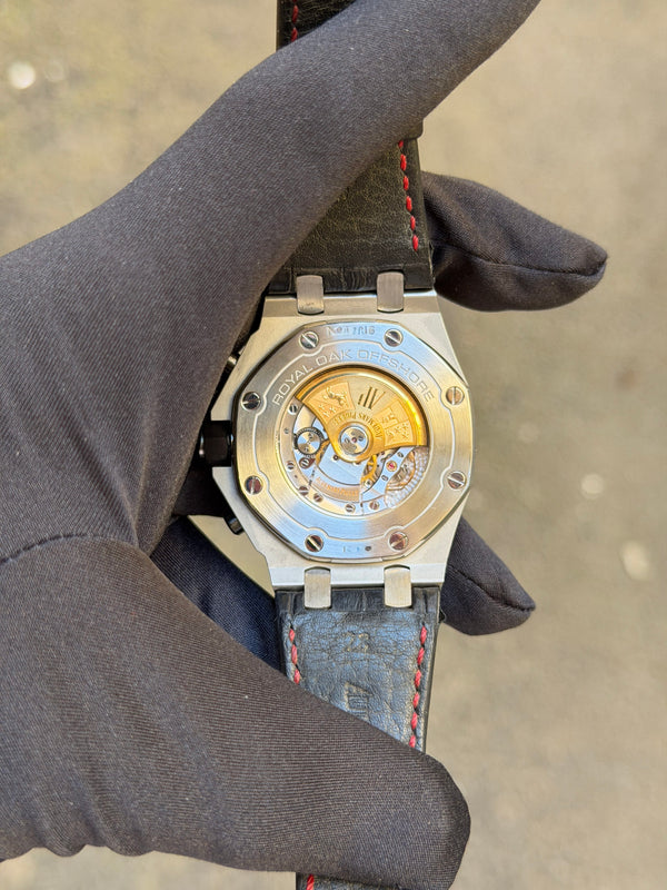 Audemars Piguet Watch Royal Oak Offshore Chronograph 26470ST "Vampire" - Black Mega Tapisserie - Full Set - 2015