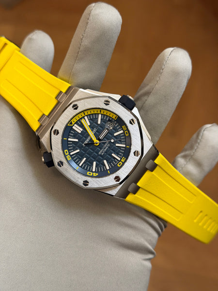 AQUAPLUS OFR15枚セット 黄 Royal Oak Offshore Diver 15710ST.OO.A027CA.01 - Blue Dial - Full