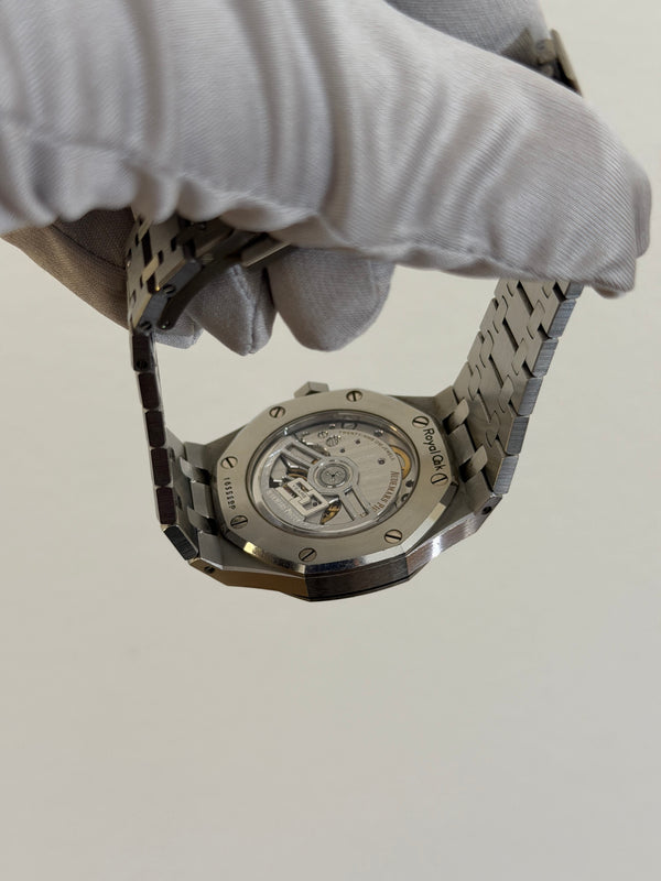 Audemars Piguet Watch Royal Oak Selfwinding 37 15551ST - 50th Anniversary Grey Dial Diamond Bezel - Full Set - 2022