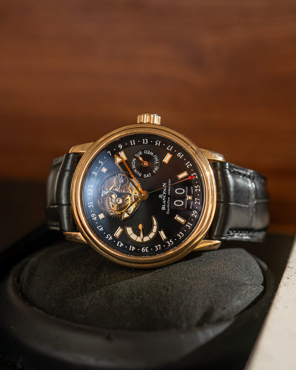 Blancpain Watch Blancpain Léman Tourbillon Semainier Grande Date 2925-3630-53B - Red Gold Limited Edition - Full Set - 2008