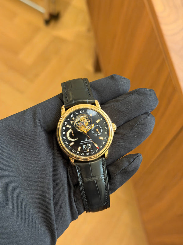 Blancpain Watch Blancpain Léman Tourbillon Semainier Grande Date 2925-3630-53B - Red Gold Limited Edition - Full Set - 2008