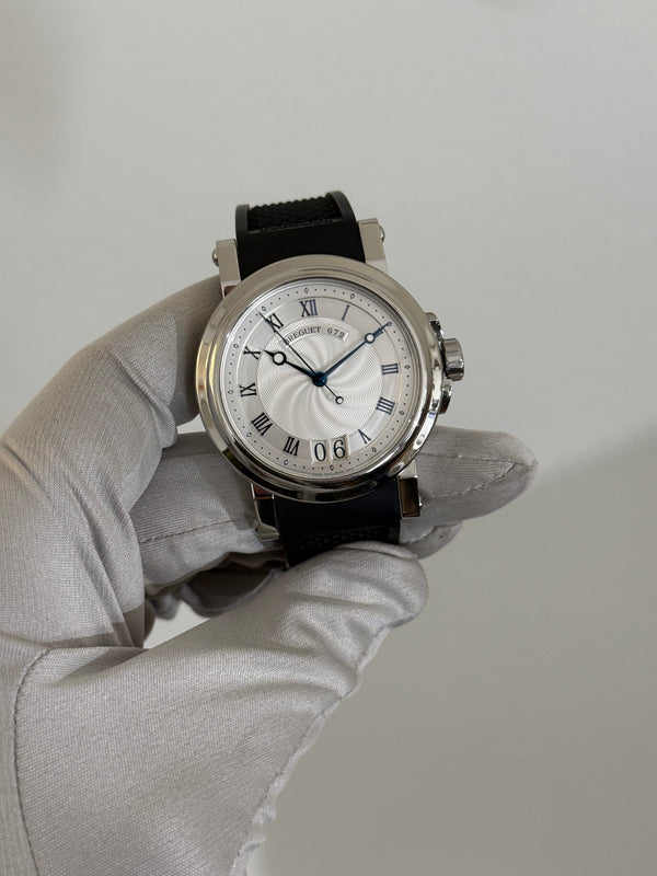 Breguet Watch Marine 5817ST - Silver Guilloché Dial - Full Set - 2008