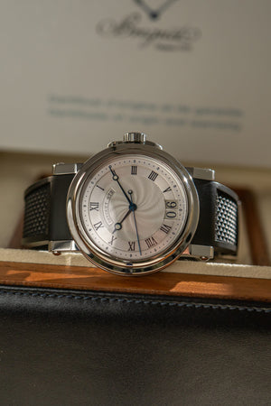 Breguet Watch Marine 5817ST - Silver Guilloché Dial - Full Set - 2008