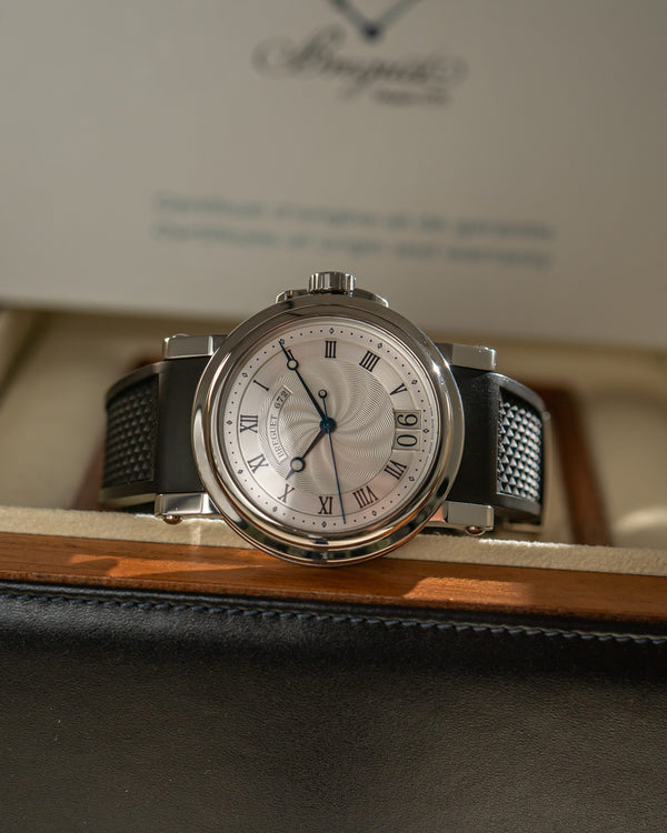 Breguet Watch Marine 5817ST - Silver Guilloché Dial - Full Set - 2008