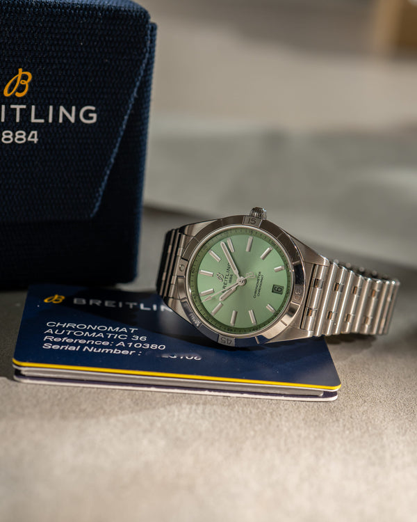 Breitling Chronomat 36 A10380 - Mint Green Dial - Full Set (2022)