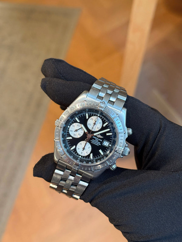 Breitling Watch Crosswind Chronograph A13355 - Black Dial - Full Set - 2004