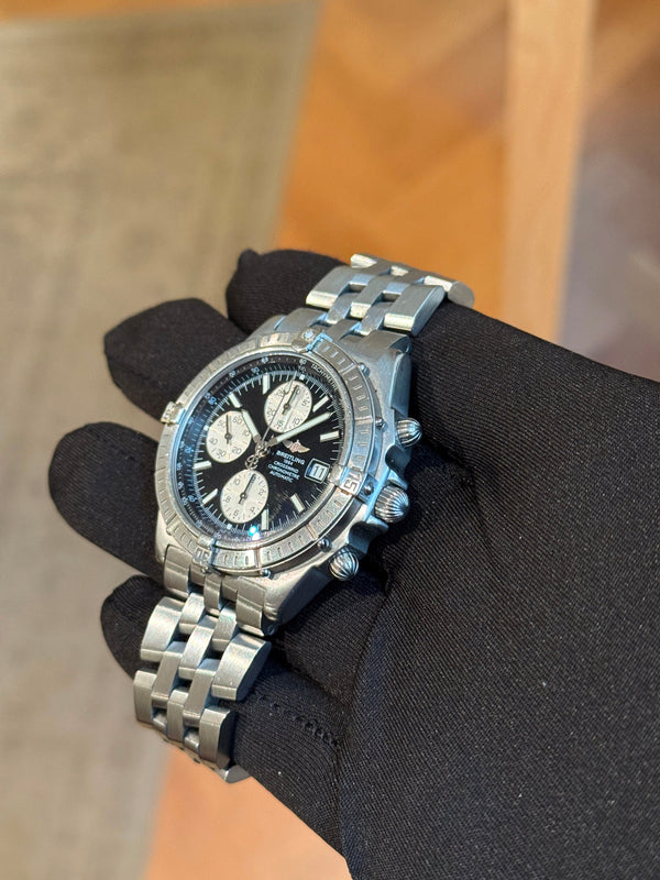 Breitling Watch Crosswind Chronograph A13355 - Black Dial - Full Set - 2004