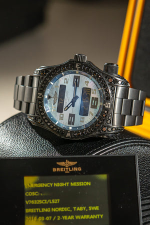 Breitling Watch Emergency II Night Mission V76325CI/L527 - Black Diamonds & Mother of Pearl - 1 of 25 - Full Set (2019)