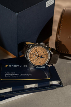 Breitling Premier B25 Datora 42 – Salmon Dial – Full Set (2024)