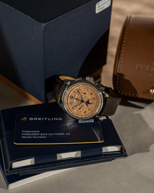 Breitling Premier B25 Datora 42 – Salmon Dial – Full Set (2024)