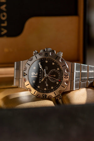 Bulgari Watch Diagono Scuba GMT SD38SGMT - 3 Time Zone - Black Dial - Box Only
