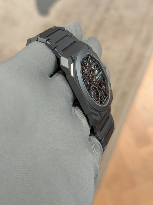 Bulgari Watch Octo Finissimo Skeleton 8 Days 103610 - Titanium Skeleton Dial - Full Set - 2025
