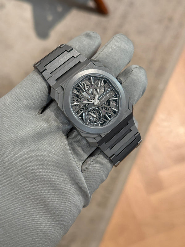 Bulgari Watch Octo Finissimo Skeleton 8 Days 103610 - Titanium Skeleton Dial - Full Set - 2025