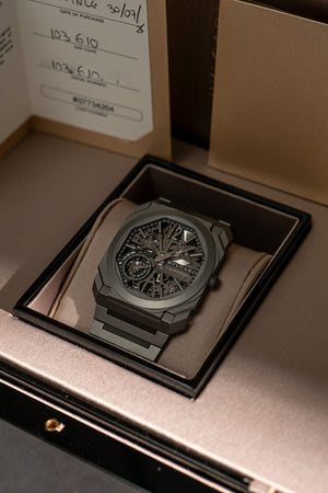 Bulgari Watch Octo Finissimo Skeleton 8 Days 103610 - Titanium Skeleton Dial - Full Set - 2025