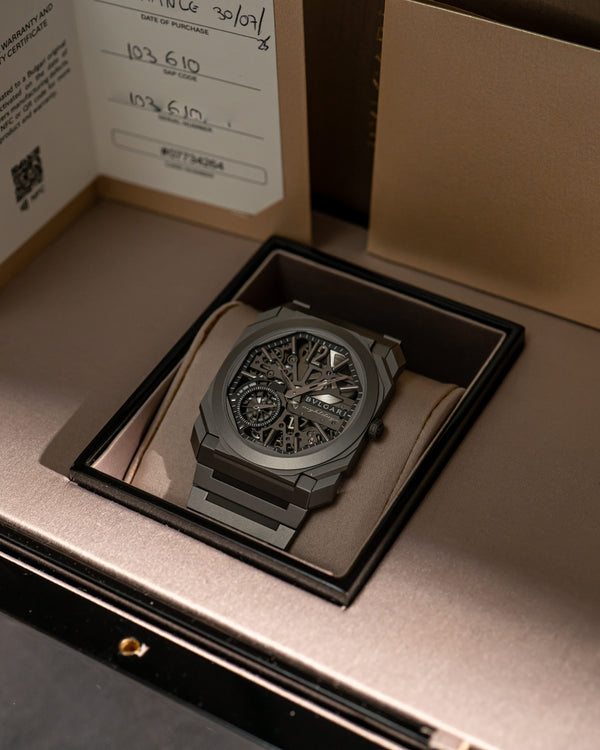 Bulgari Watch Octo Finissimo Skeleton 8 Days 103610 - Titanium Skeleton Dial - Full Set - 2025