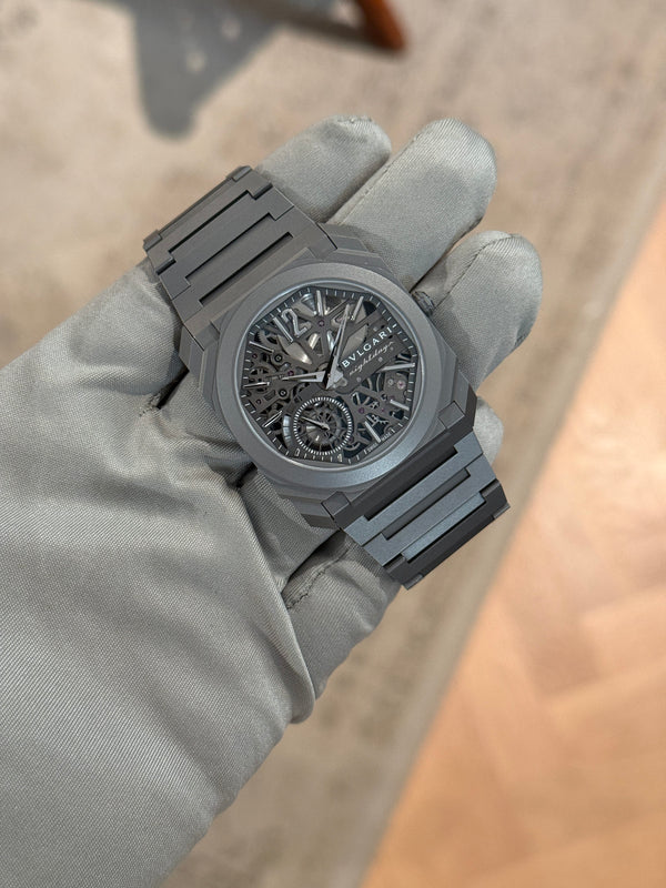 Bulgari Watch Octo Finissimo Skeleton 8 Days 103610 - Titanium Skeleton Dial - Full Set - 2025