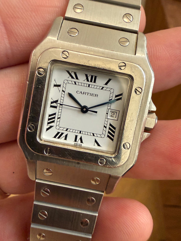 Cartier Watch Cartier Santos Carrée 2960 Steel White Dial - Box & Papers - 1984