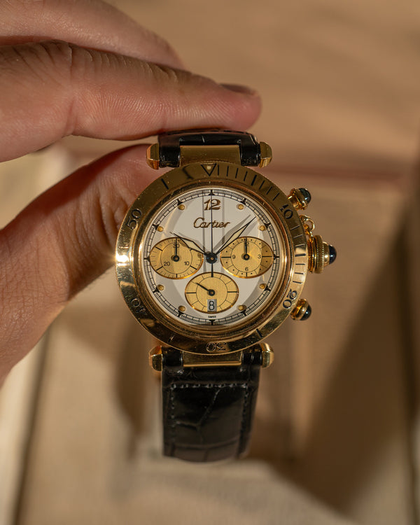 Cartier Pasha Chronograph Ref. 0960 – 18K Yellow Gold – With Box
