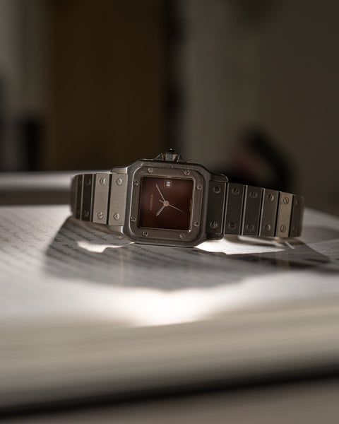 cartier santos tobacco dial Santos Carrée 2960