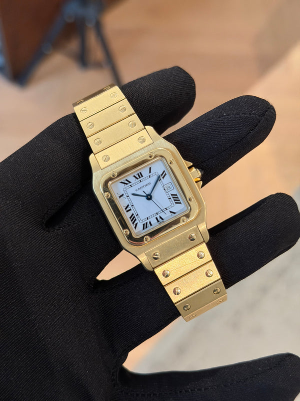 Cartier Watch Santos Carree 2960 Or Massif - 18k Yellow Gold - Watch Only (1985)