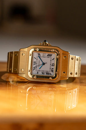 Cartier Watch Santos Carree 2960 Or Massif - 18k Yellow Gold - Watch Only (1985)