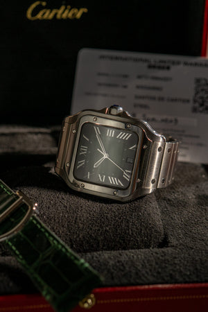 Cartier Watch Santos de Cartier Large WSSA0062 - Green Dial - Full Set - 2023