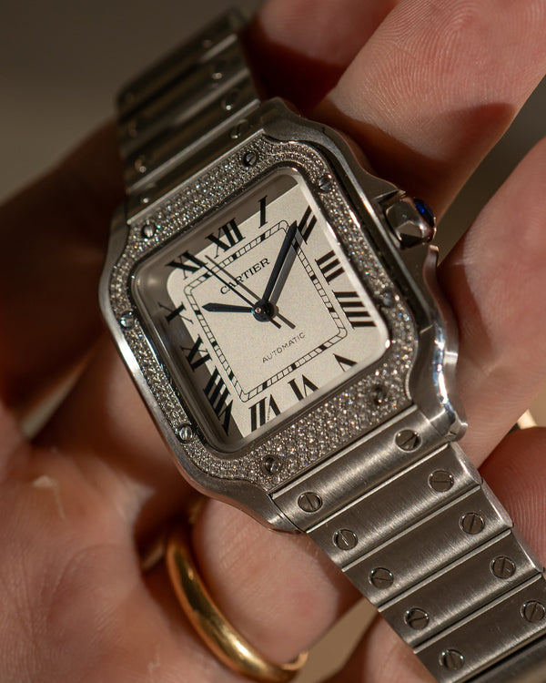 Cartier Santos de Cartier Medium W4SA0005 – Factory Diamond Bezel – Full Set