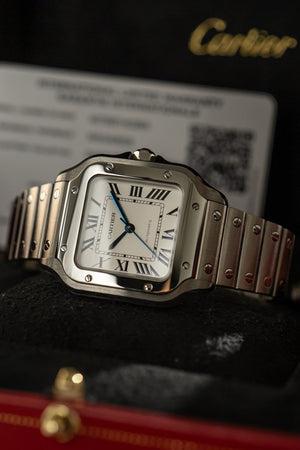 Cartier Watch Santos de Cartier Medium WSSA0029 - Silvered Opaline Dial - Full Set - 2022