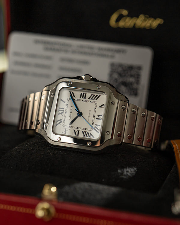 Cartier Watch Santos de Cartier Medium WSSA0029 - Silvered Opaline Dial - Full Set - 2022