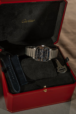 Cartier Santos Medium Blue WSSA0063 - With box - Extended Warranty (2025)