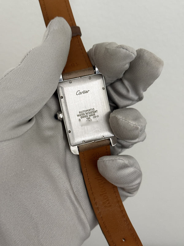 Cartier Watch Tank Américaine 1741 - Grey Arabic Numerals Dial - 18k White Gold - Watch Only