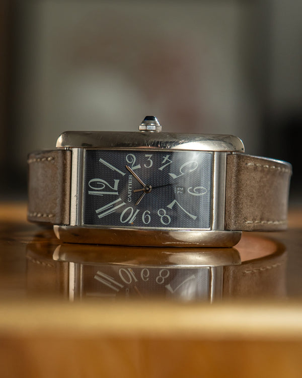 Cartier Watch Tank Américaine 1741 - Grey Arabic Numerals Dial - 18k White Gold - Watch Only