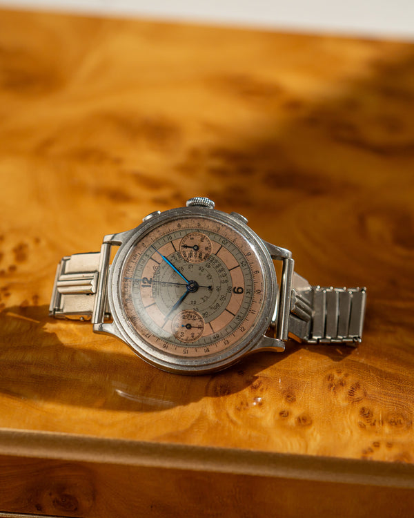 Eberhard Watch Pre-Extra Fort Chronograph - Two-Tone Snail Dial - Watch Only (1940s)