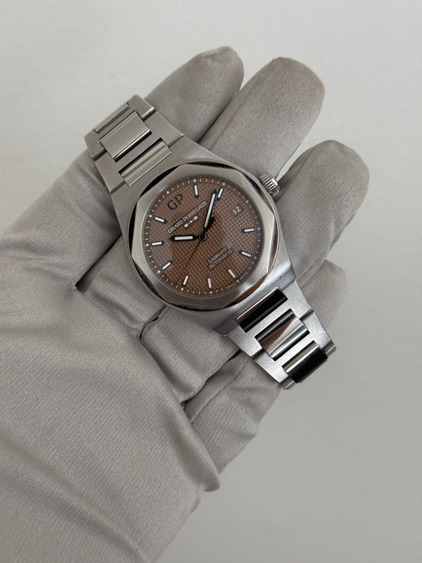 Girard-Perregaux Watch Laureato 38mm 81005-11-3154-1CM - Copper Dial - Steel - Watch Only