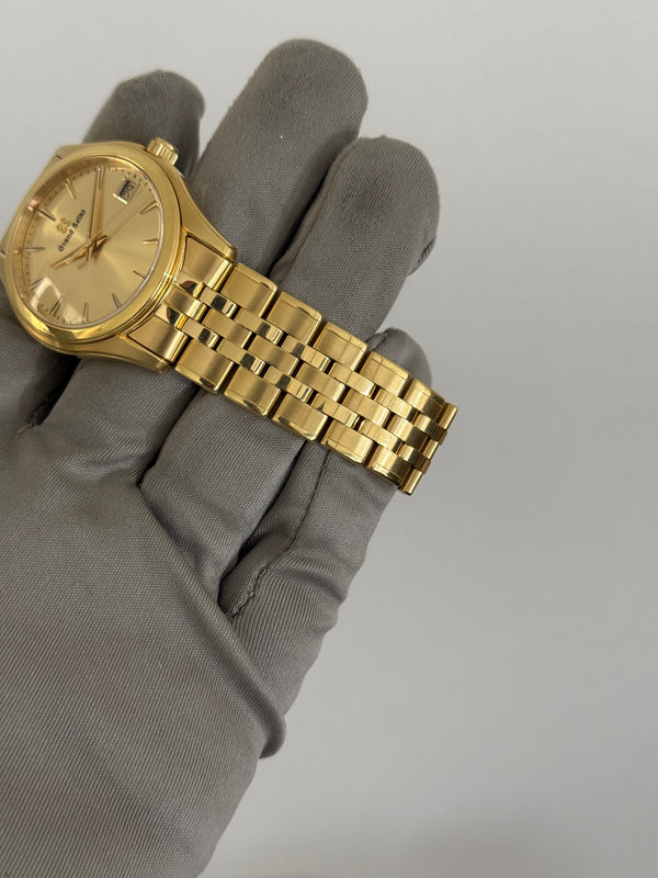 Grand Seiko Watch Heritage Collection Quartz SBGX218 - 18K Yellow Gold - Champagne Dial - Full Set