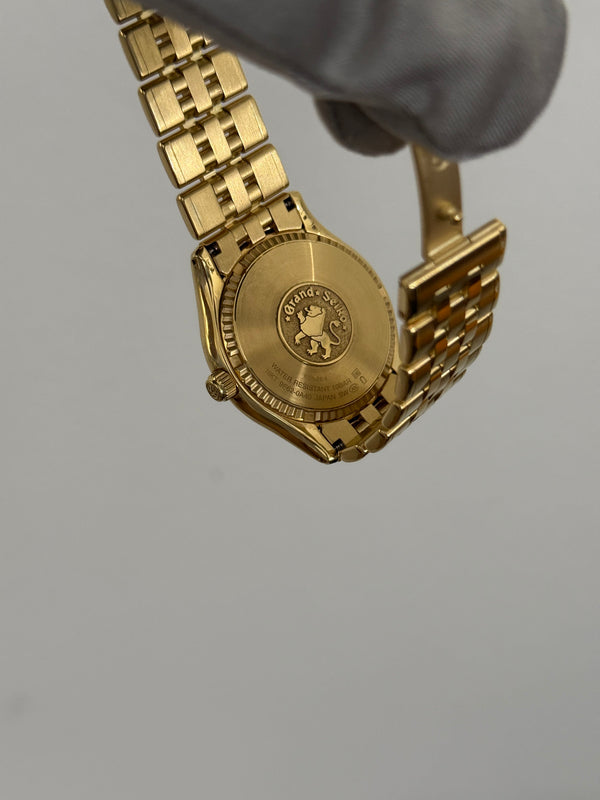 Grand Seiko Watch Heritage Collection Quartz SBGX218 - 18K Yellow Gold - Champagne Dial - Full Set