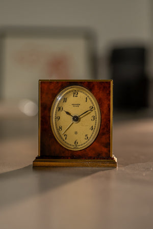 Hermes Brass Alarm Clock – Bordeaux Finish (c. 1970)