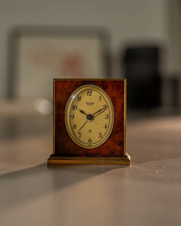 Hermes Brass Alarm Clock – Bordeaux Finish (c. 1970)